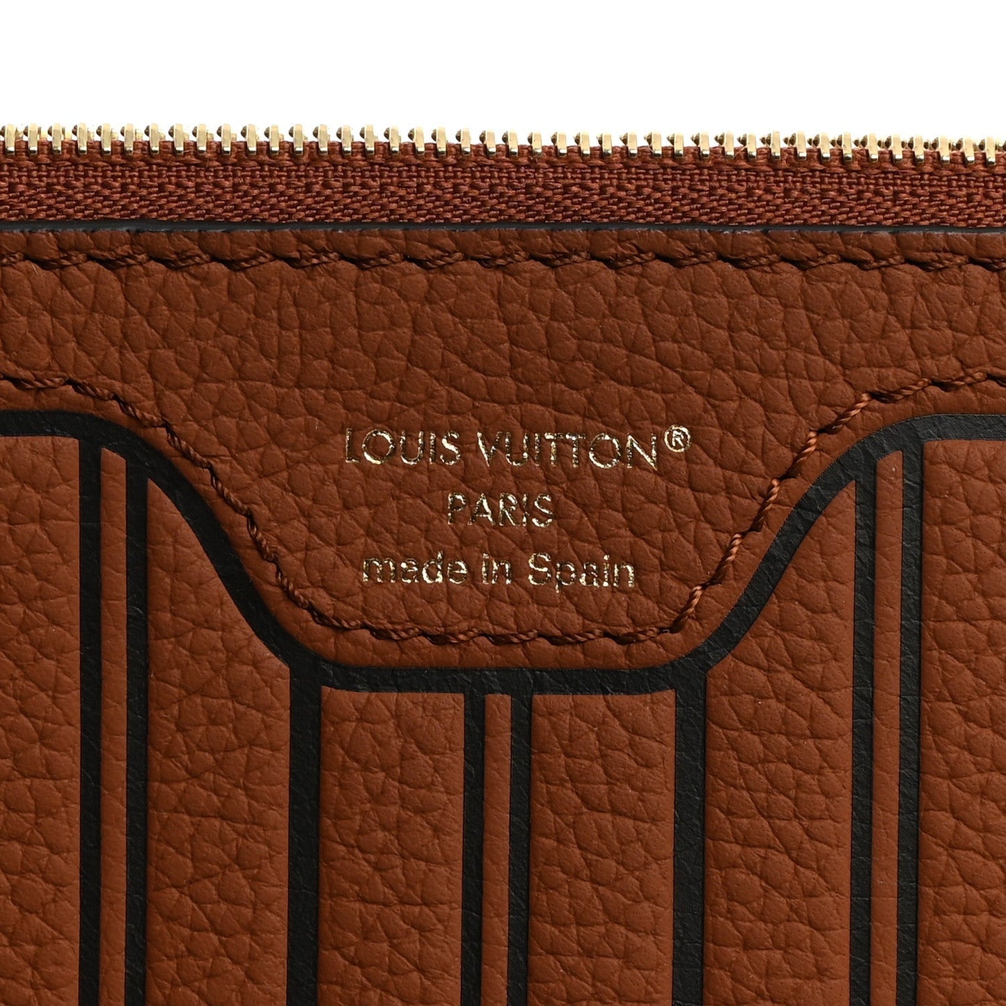 Calfskin Neverfull Inside Out MM Pochette Tan