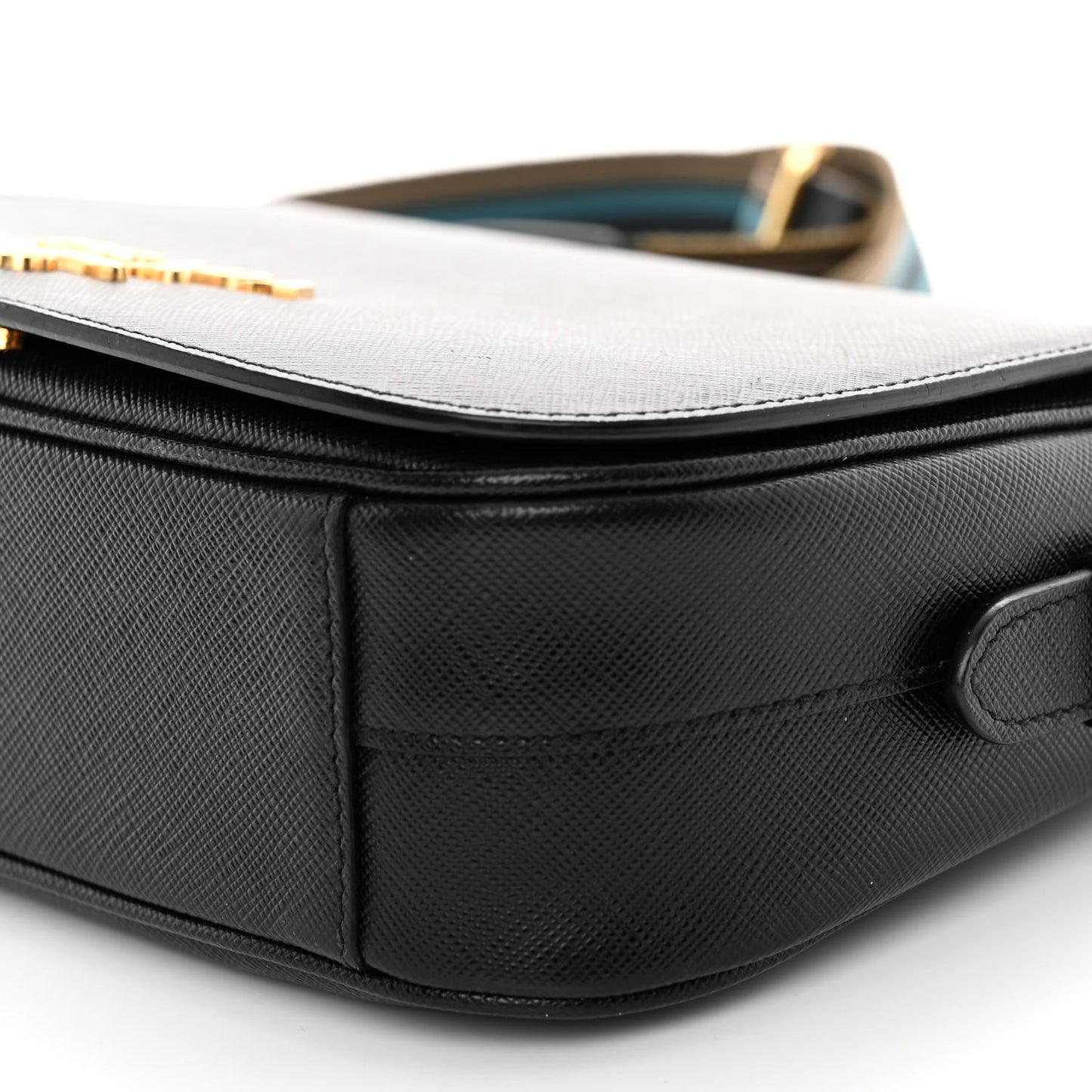 Saffiano Flap Crossbody Black