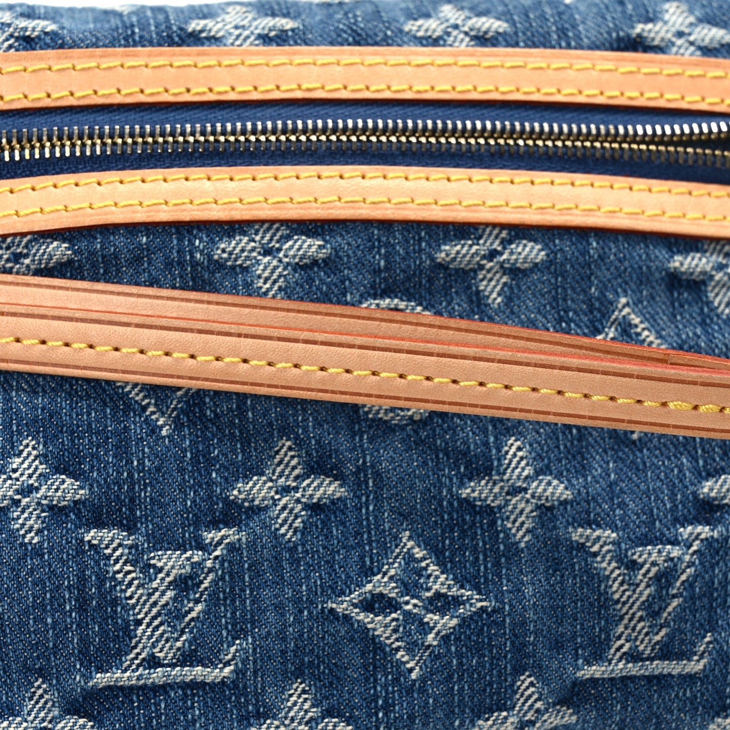 Monogram Denim Pochette Plat Clutch Blue