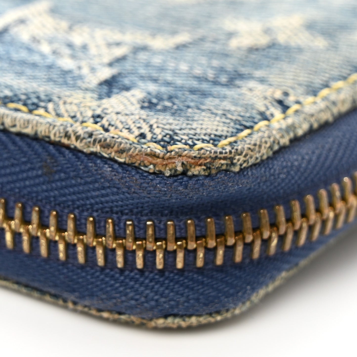 Monogram Denim Zippy Wallet Blue