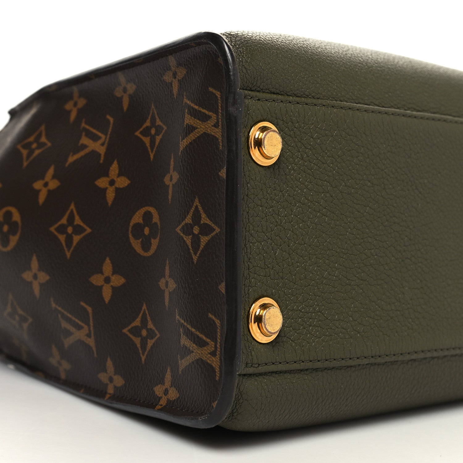 Louis Vuitton Calfskin Monogram On My Side MM Laurier Green Toffee Latte Beige 9 of 10