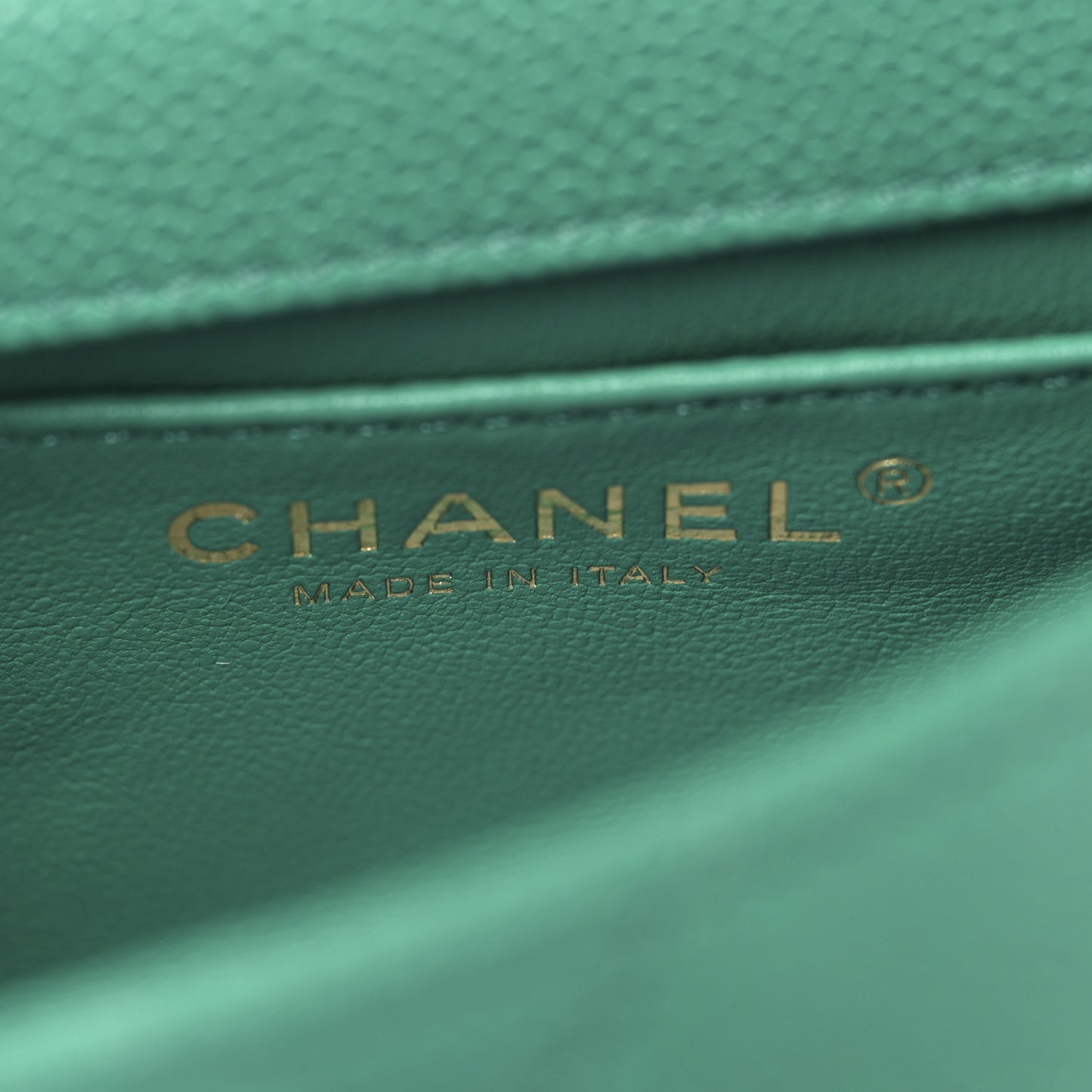 Caviar Quilted Sweetheart Mini Rectangular Flap Green