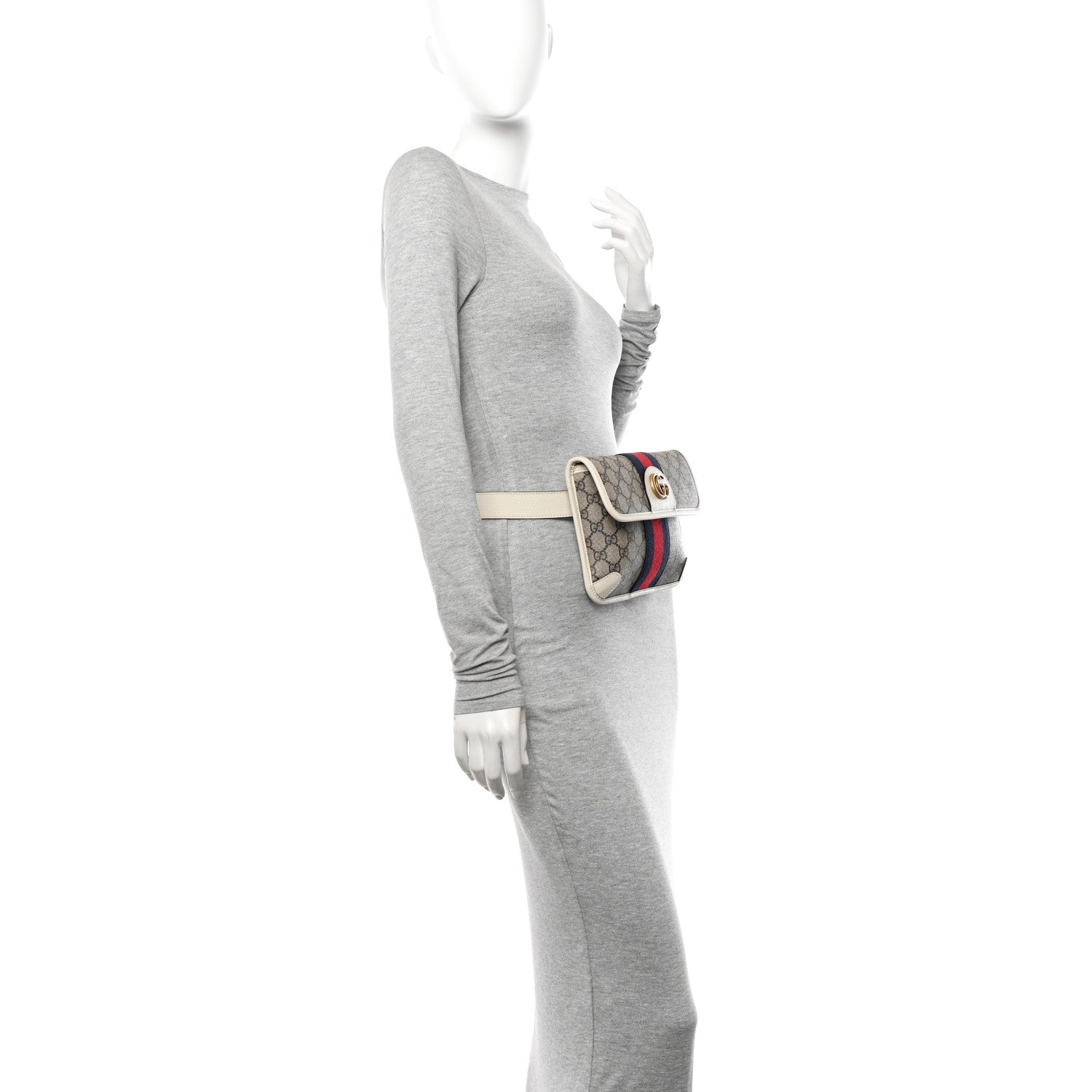 Gucci GG Supreme Monogram Web Small Ophidia Belt Bag Beige Ebony White 2 of 12