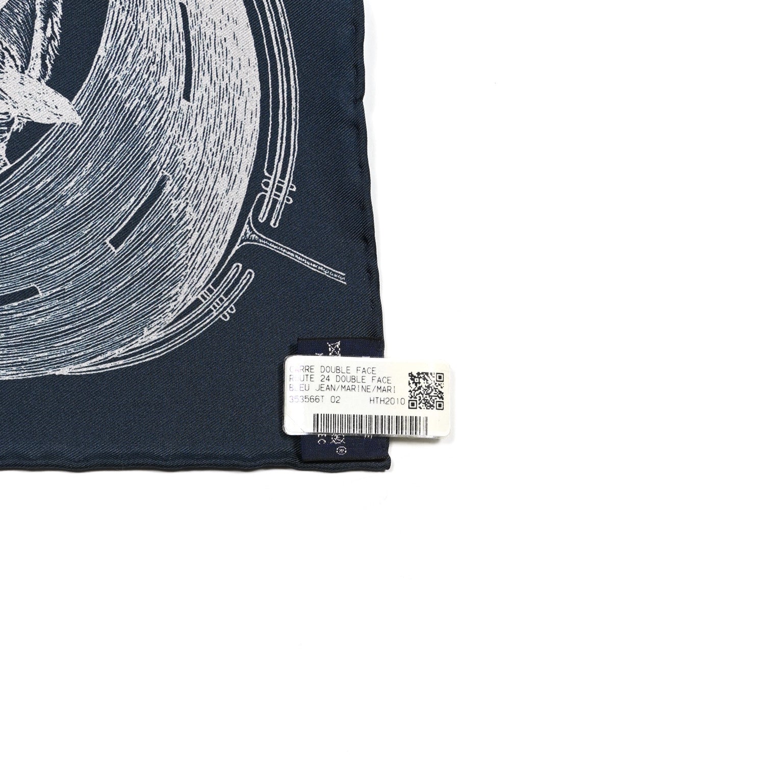 Hermes Silk Double Face Route 24 Scarf 90 Bleu Jean Marine 3 of 9