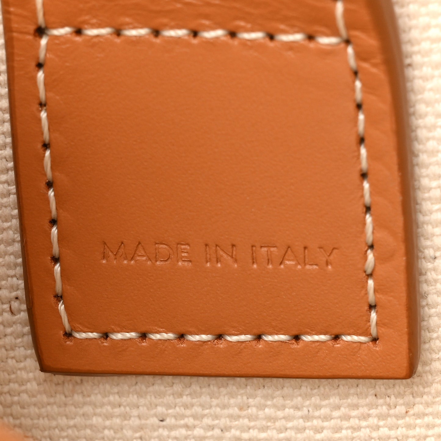 Canvas Calfskin Mini Vertical Cabas Natural Tan