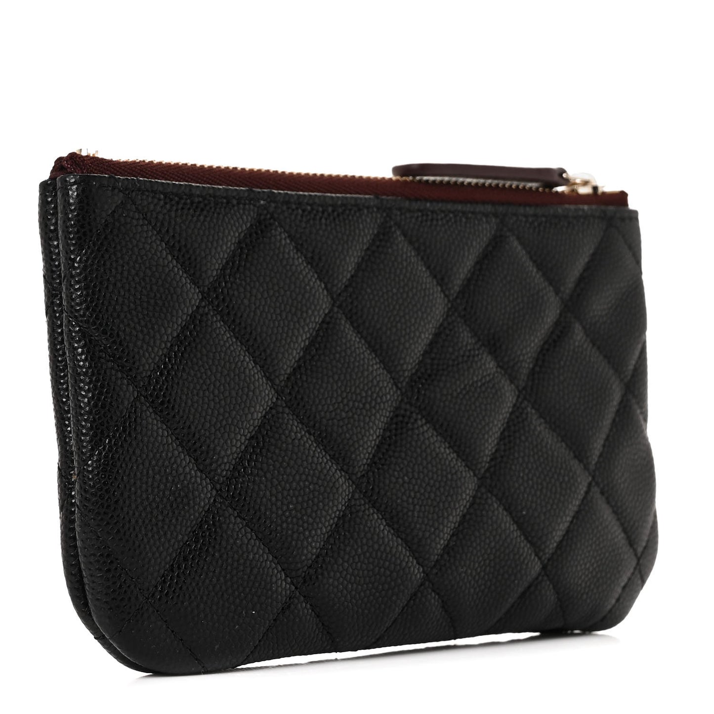 Caviar Quilted Small Cosmetic Case Black