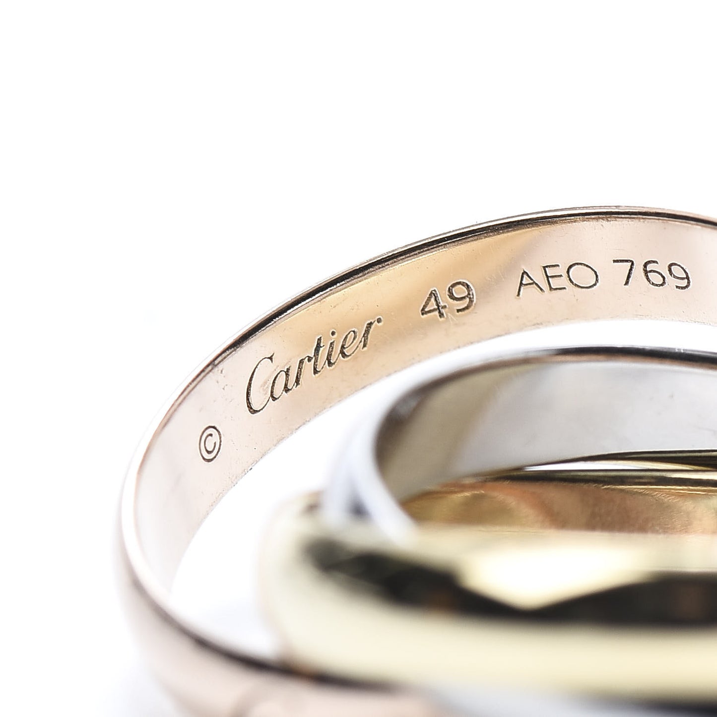 18K Pink Yellow White Gold Classic Trinity Ring 49 4.75