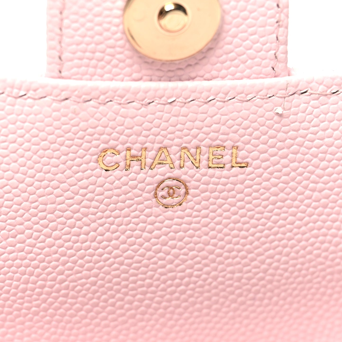 Caviar Quilted Flap Phone Holder With Chain Light Pink