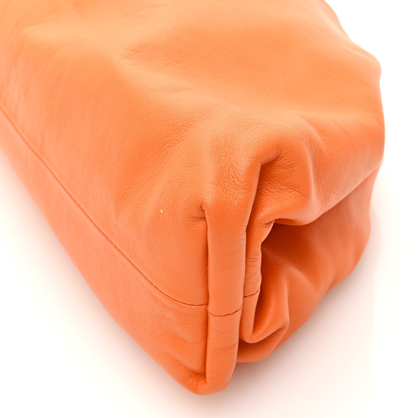 Smooth Butter Calf The Pouch Oversized Clutch Burnt Orange