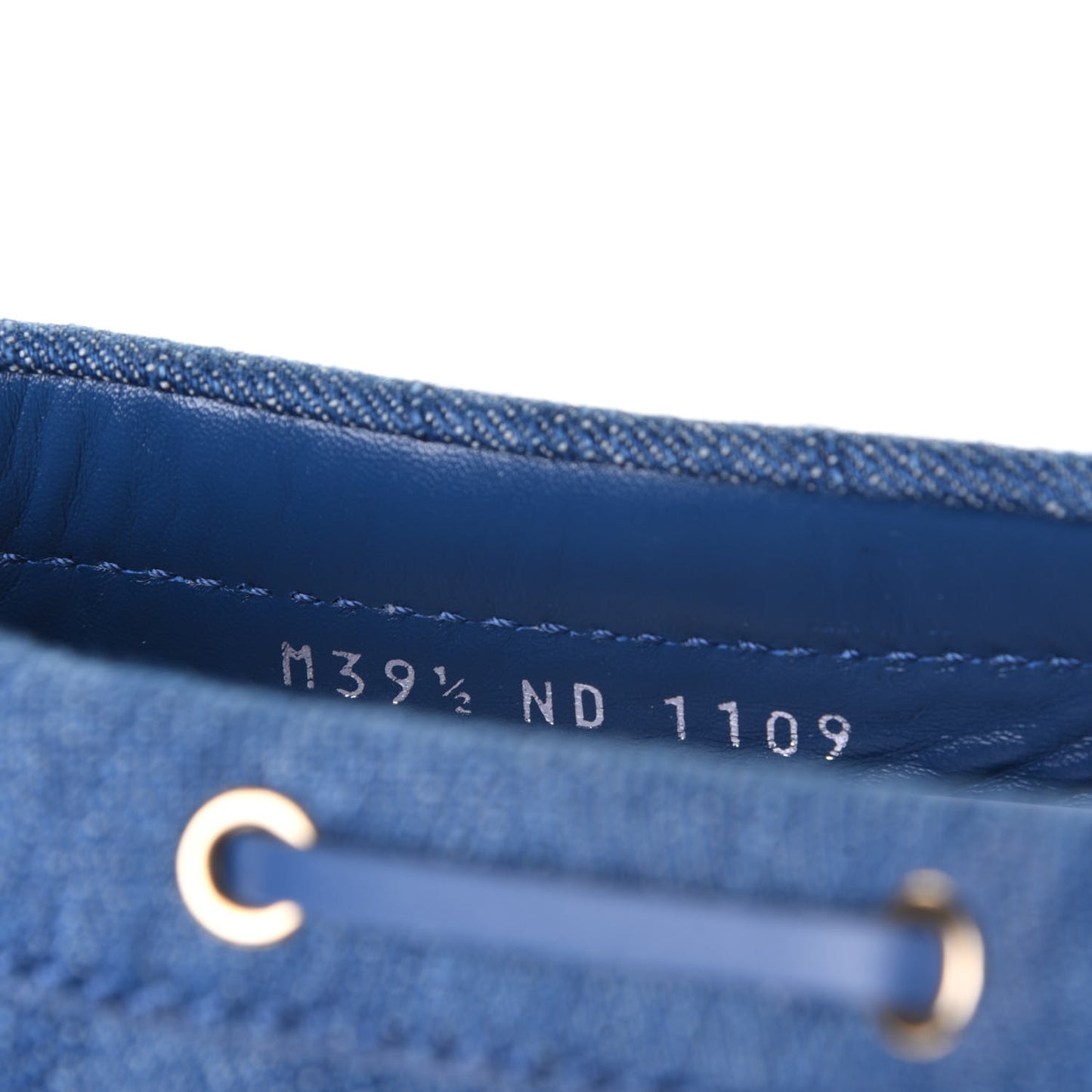 Monogram Denim Gloria Loafers 39.5 Blue
