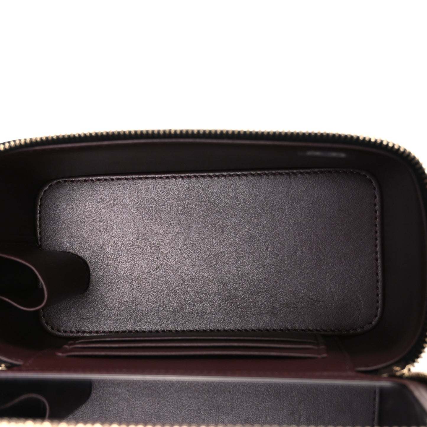 Caviar Quilted Small Vanity Case With Chain Black
