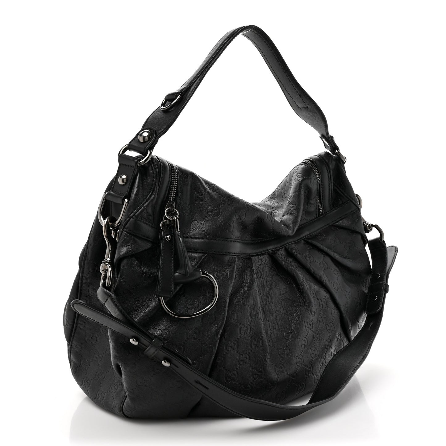 Guccissima Medium Icon Bit Shoulder Bag Black