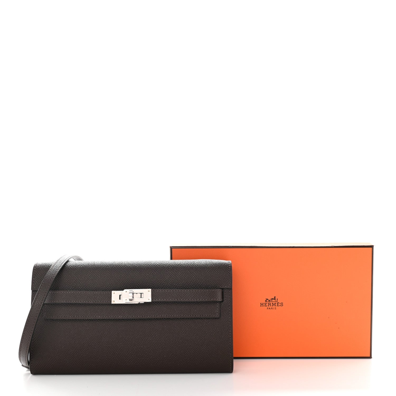 Hermes Epsom Kelly Wallet To Go Chocolate 10 of 10