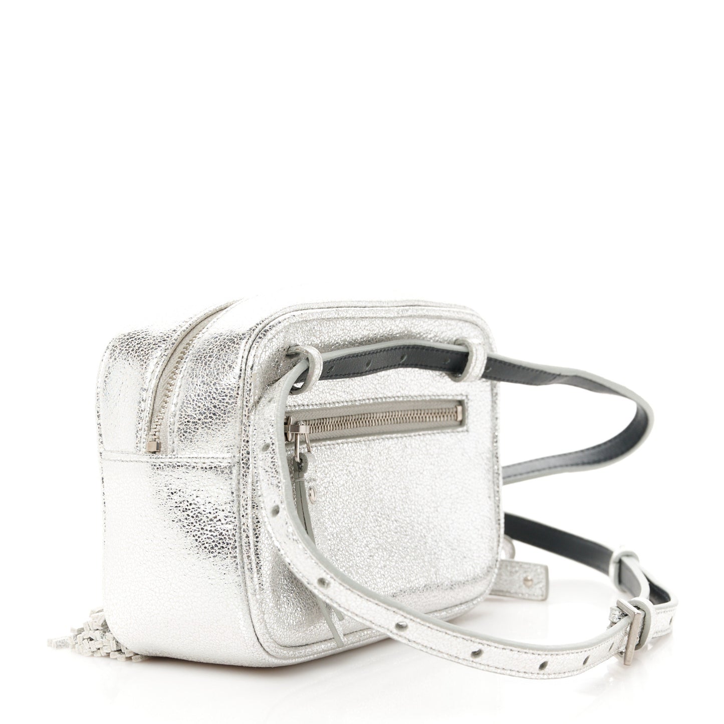 Metallic Lambskin Monogram Lou Belt Bag Argento