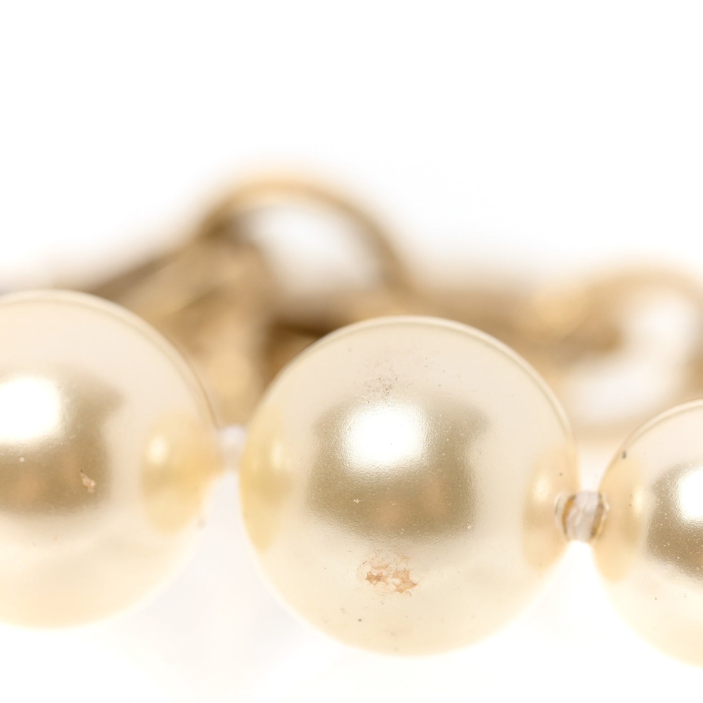 Graduated Pearl Crystal CC Bracelet Gold