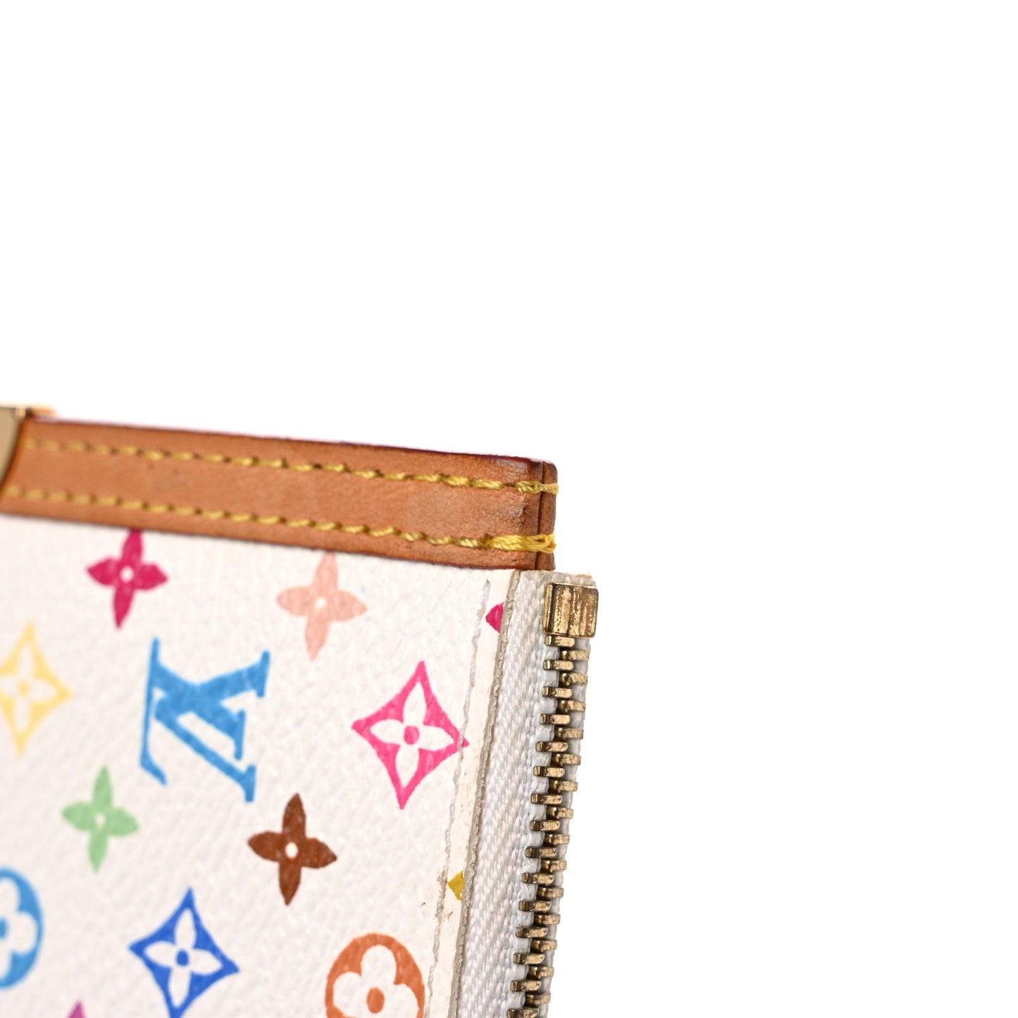 Monogram Multicolor Key Pouch White