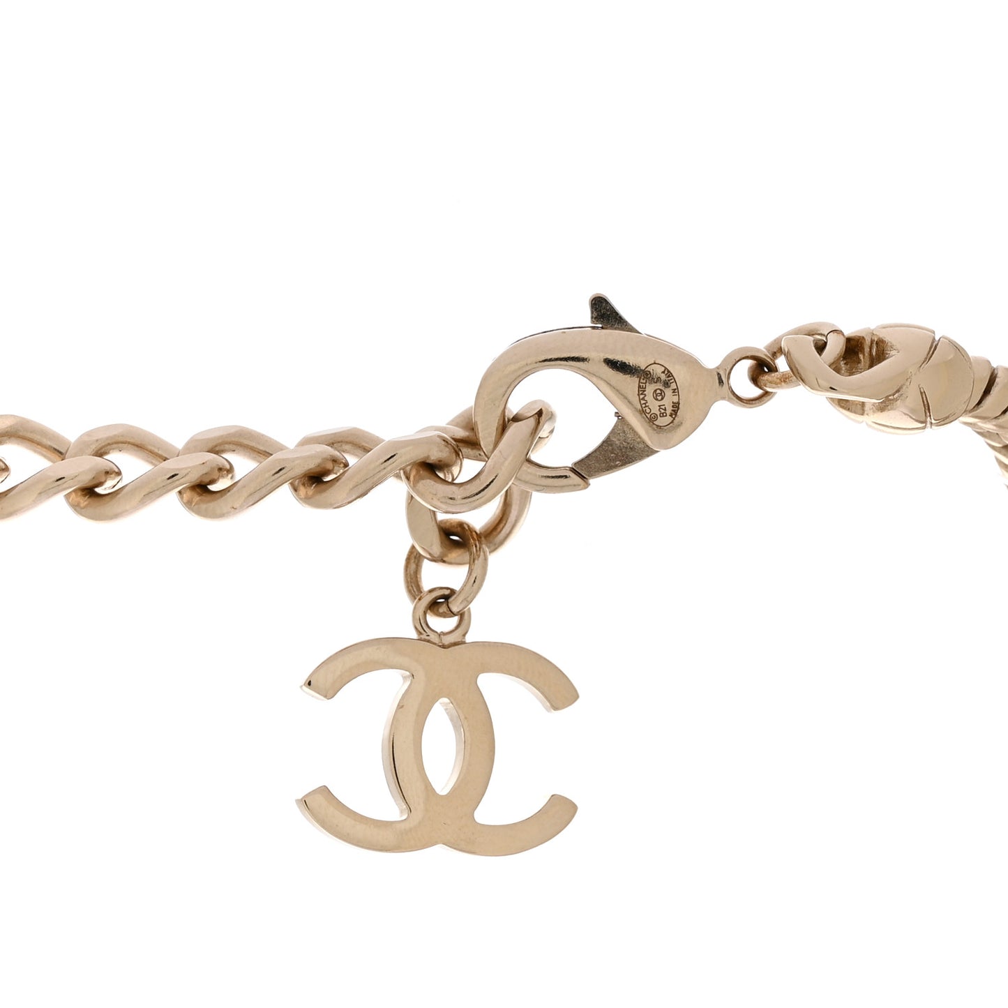 Metal Lambskin CC Turnlock Choker Necklace Black Gold