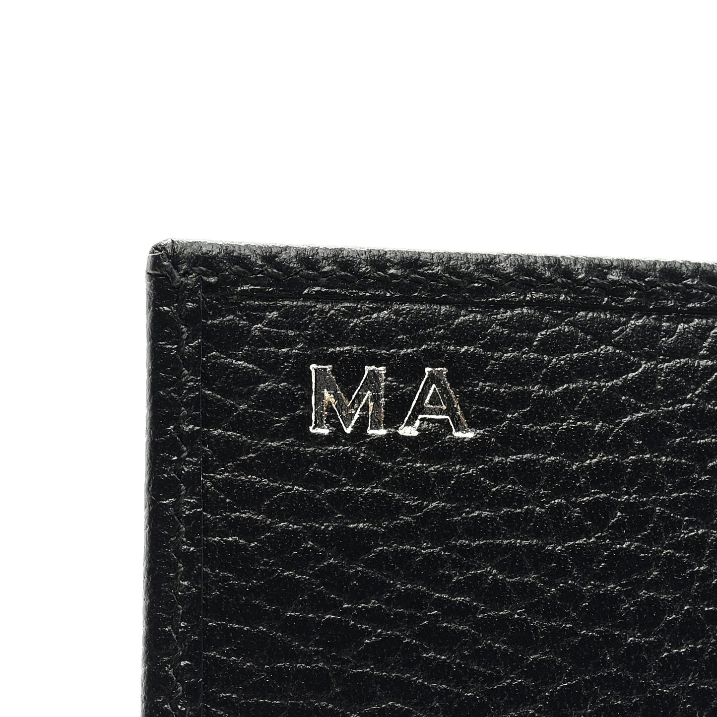 Dollar Calfskin Enamel Monochrome GG Marmont Card Case Black