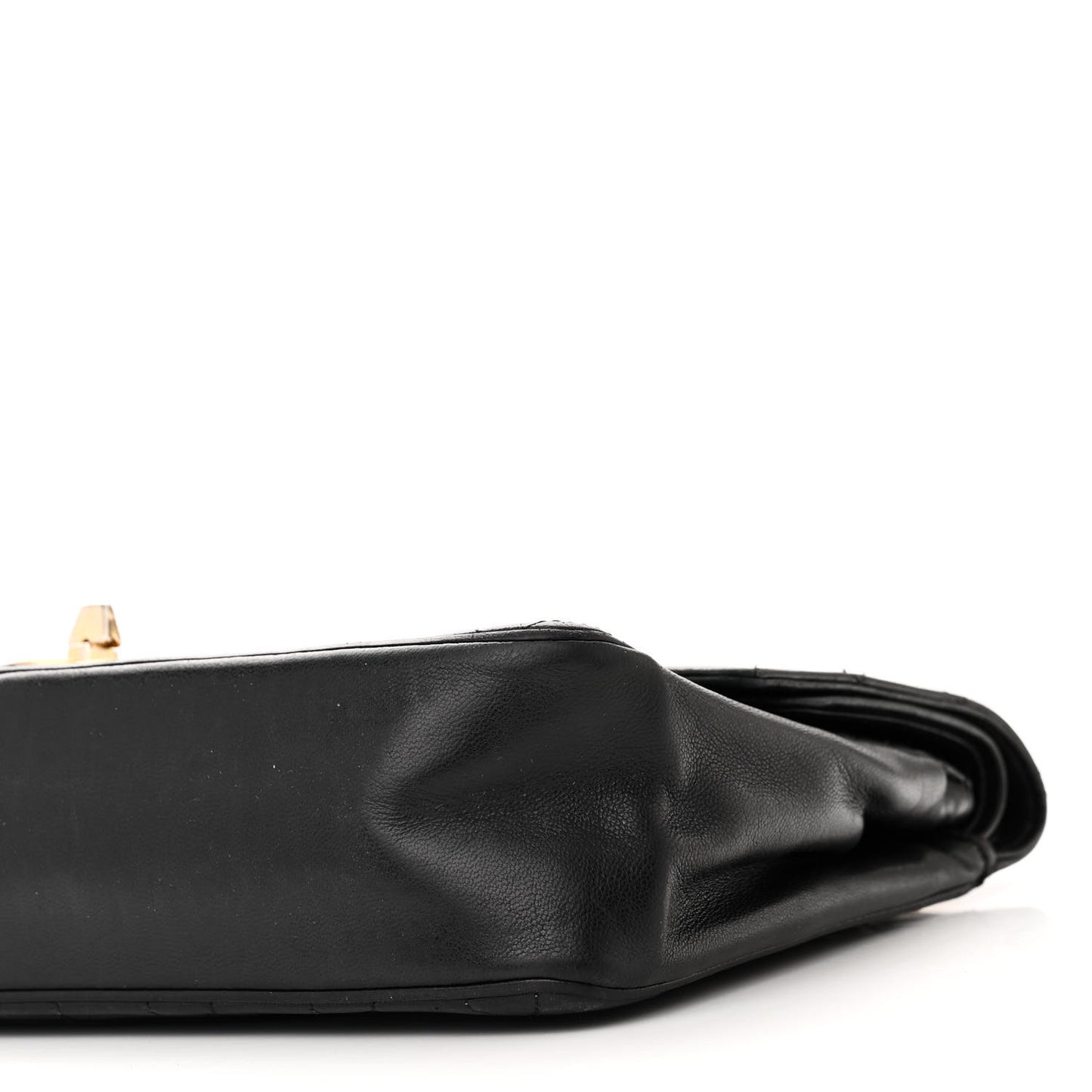 Lambskin Quilted Medium Double Flap Black