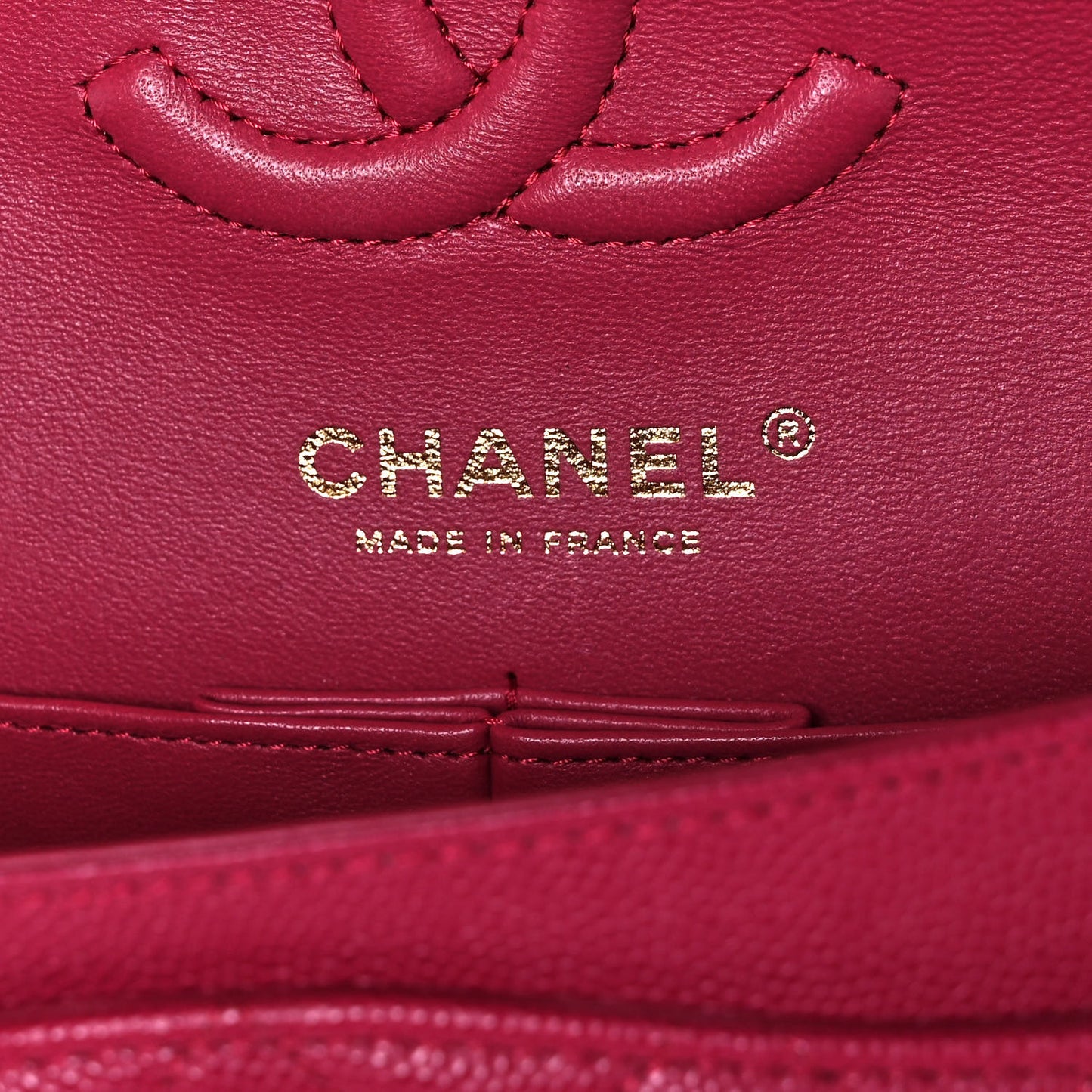 Caviar Quilted Small Double Flap Dark Pink