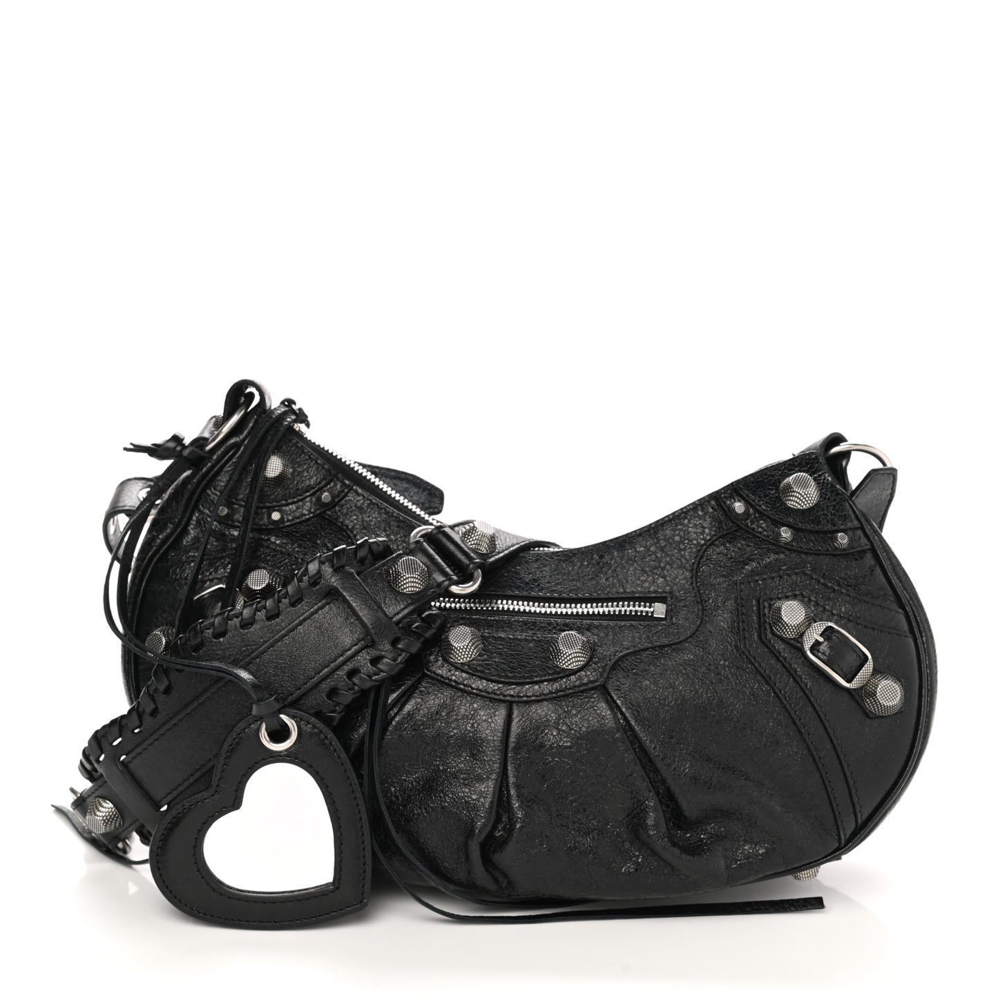 Agneau Arena Small Le Cagole Shoulder Bag Black