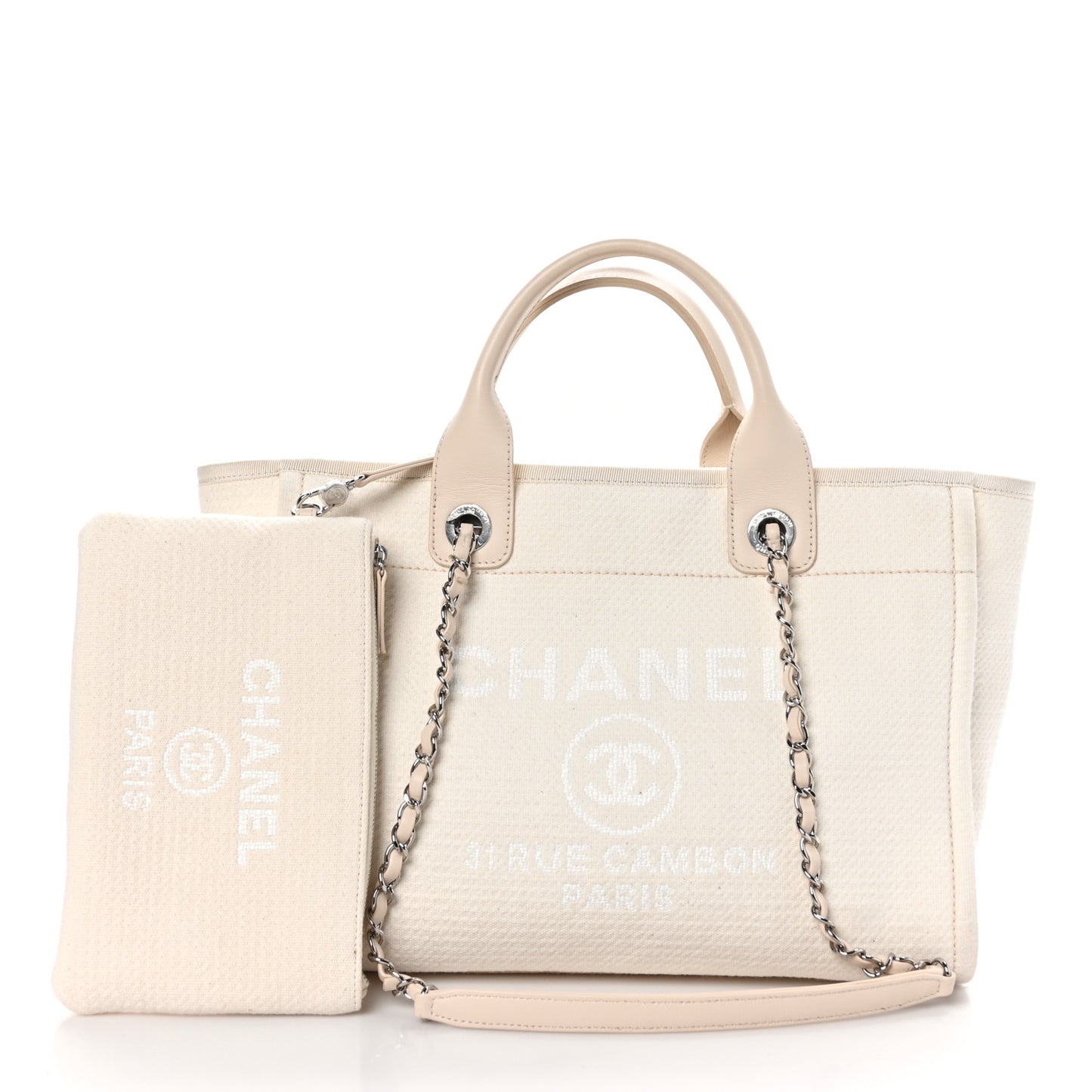Mixed Fibers Small Deauville Tote White