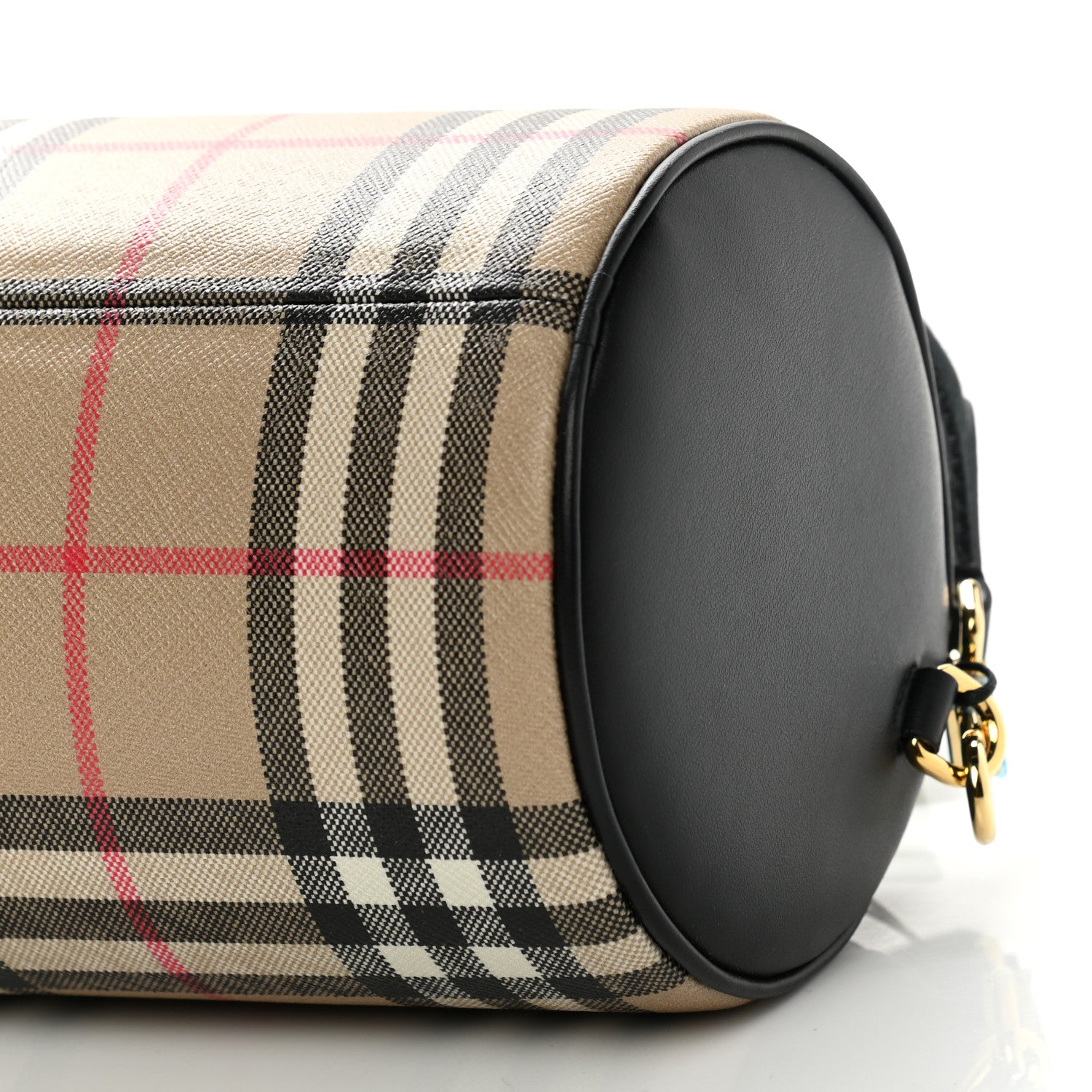 Burberry Vintage Check Calfskin Barrel Bag Beige Black 9 of 9