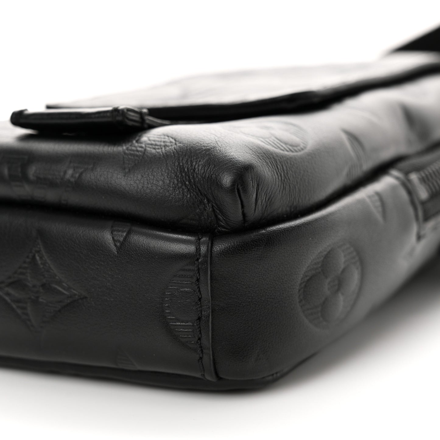 Calfskin Monogram Shadow Double Phone Pouch NM Black