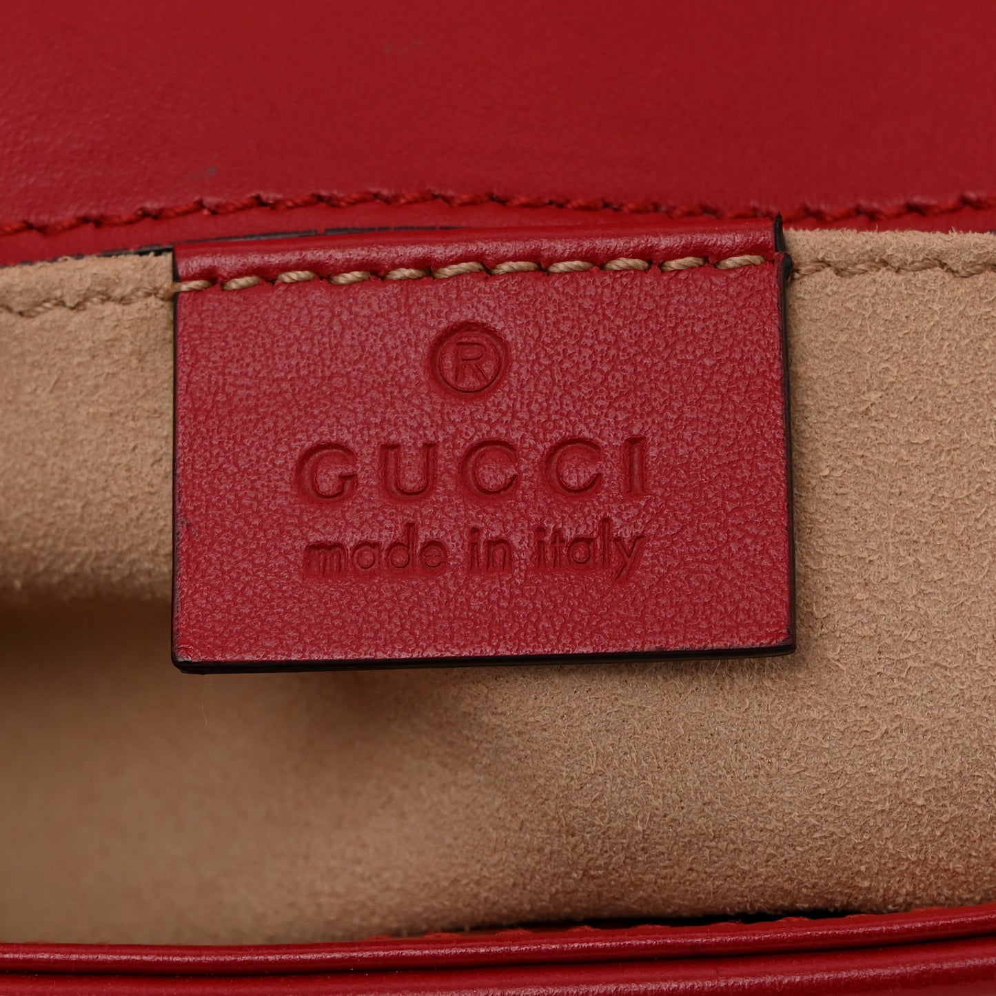 Calfskin Matelasse Mini GG Marmont Shoulder Bag Hibiscus Red