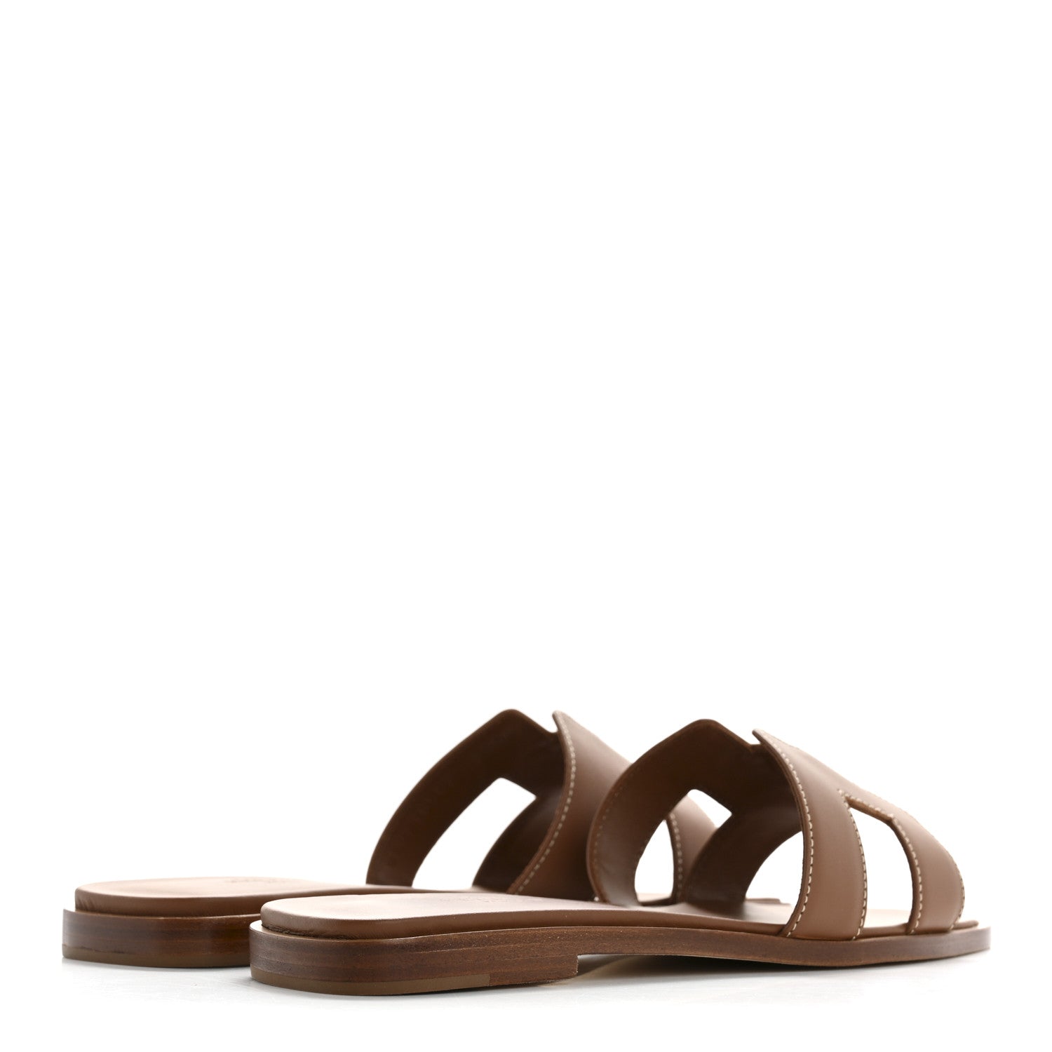 Hermes Box Calfskin Oran Sandals 37.5 Gold 5 of 9