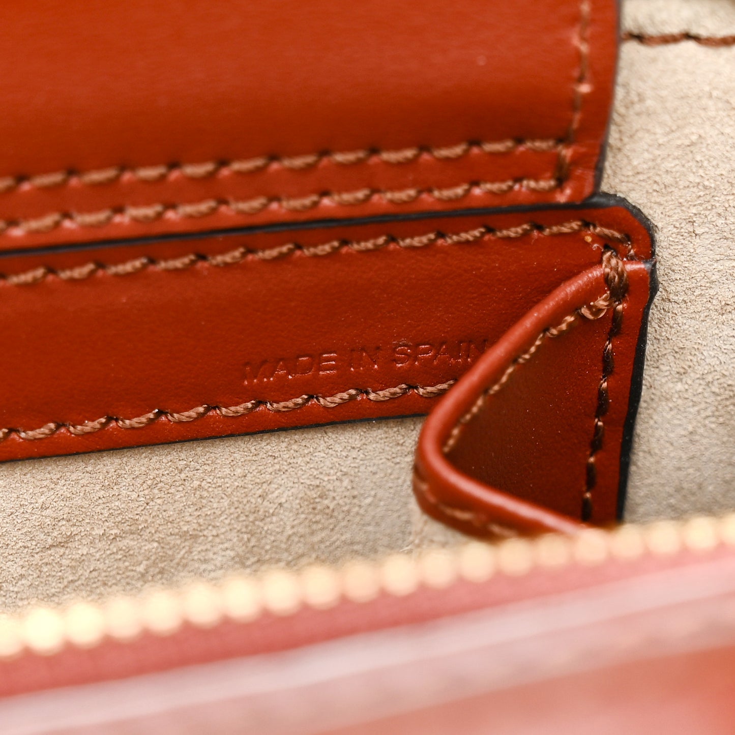 Shiny Calfskin Mini Vanity C Bag Sepia Brown