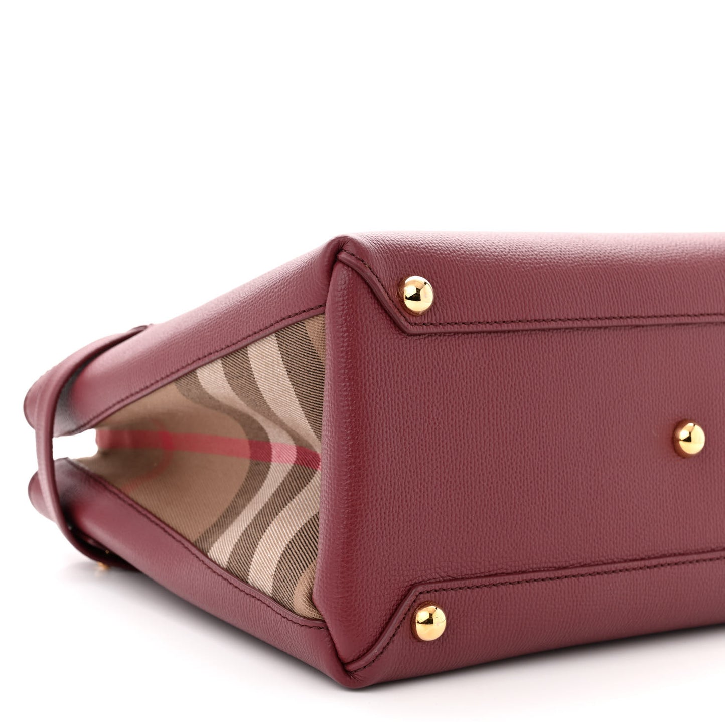Grainy Calfskin House Check Medium Banner Tote Crimson