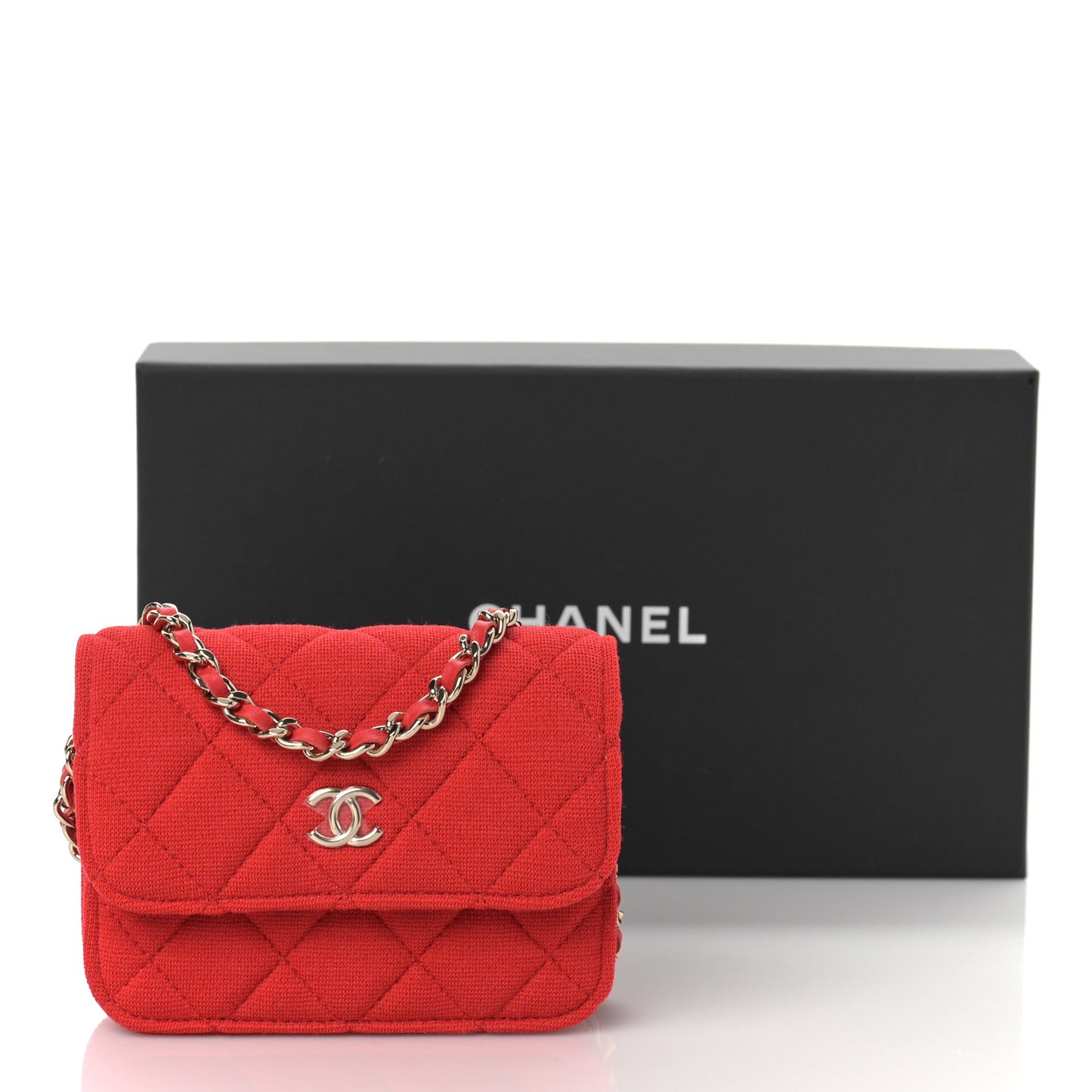 Jersey Quilted Micro Mini Flap Red