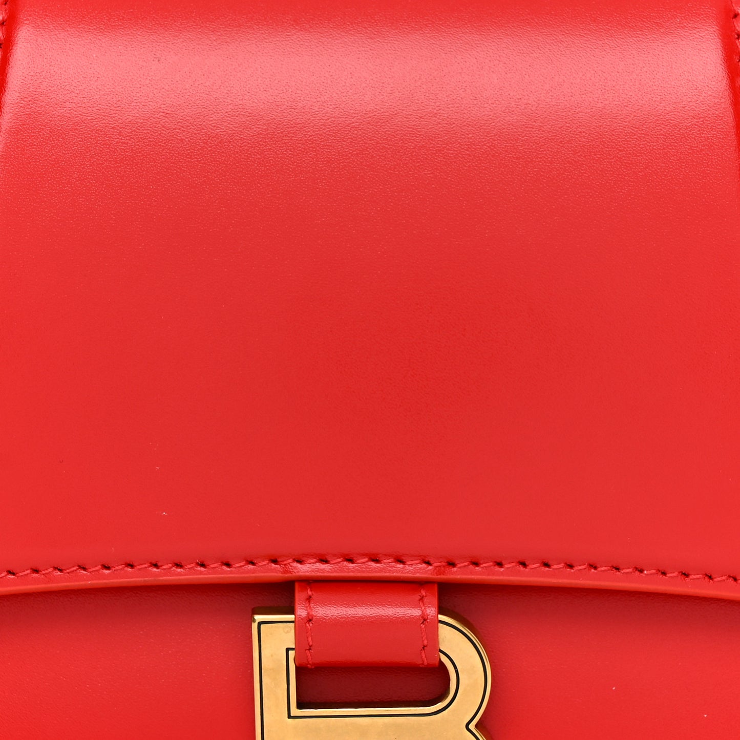 Shiny Box Calfskin Small Hourglass Top Handle Bag Bright Red