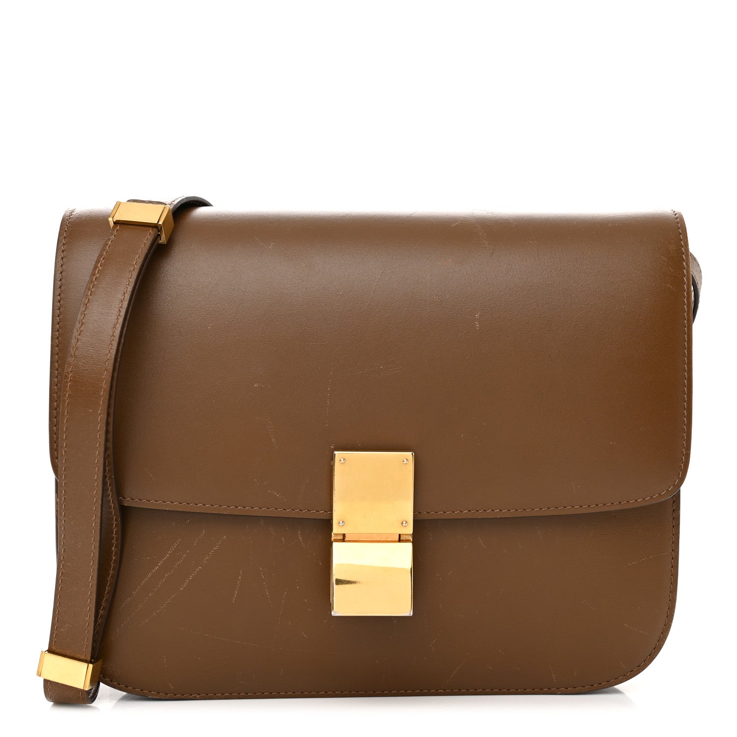 Celine Smooth Calfskin Medium Classic Box Flap Bag Camel 1 of 18