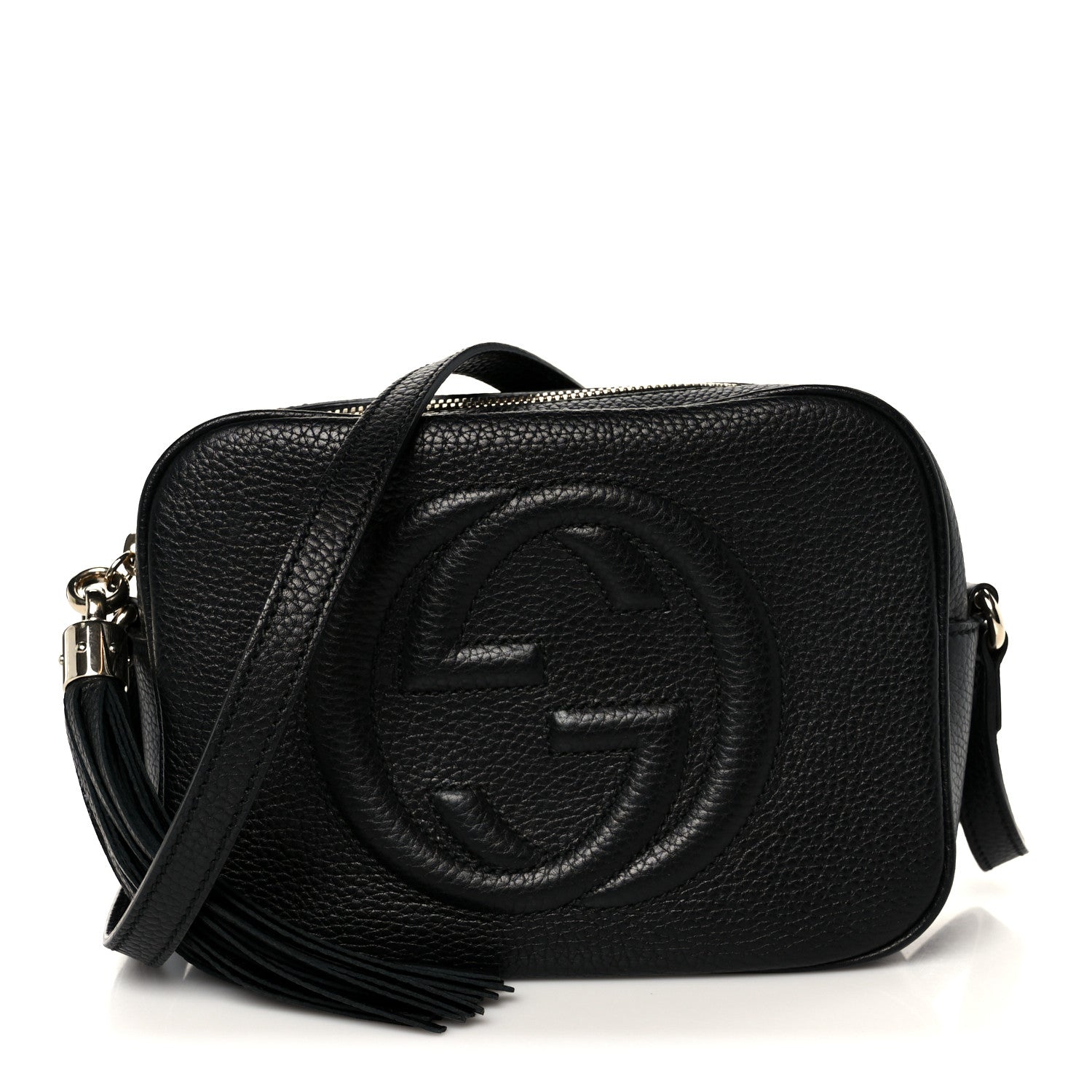 GUCCI ソーホー ボディバッグ Gucci Pebbled Calfskin Small Soho Disco Bag Black 1810952