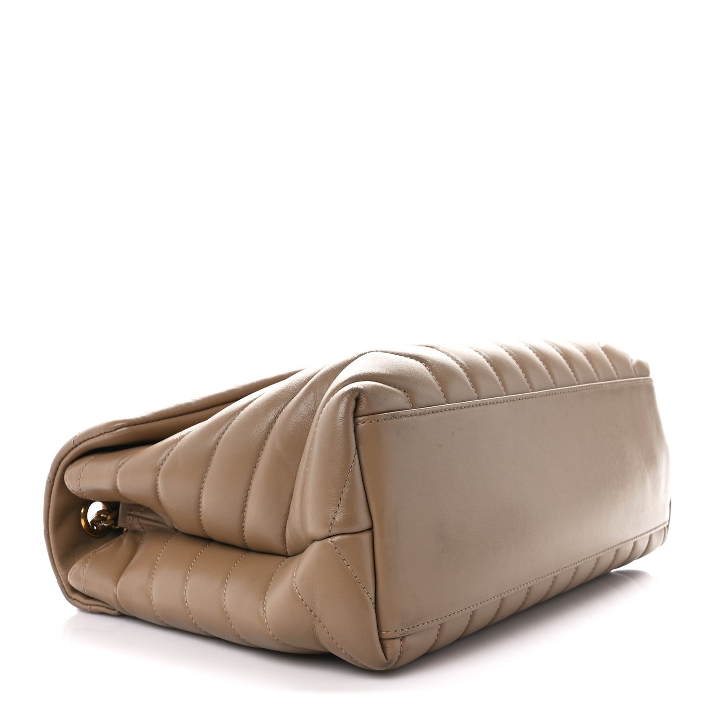 Calfskin Y Quilted Monogram Medium Loulou Chain Satchel Dark Latte