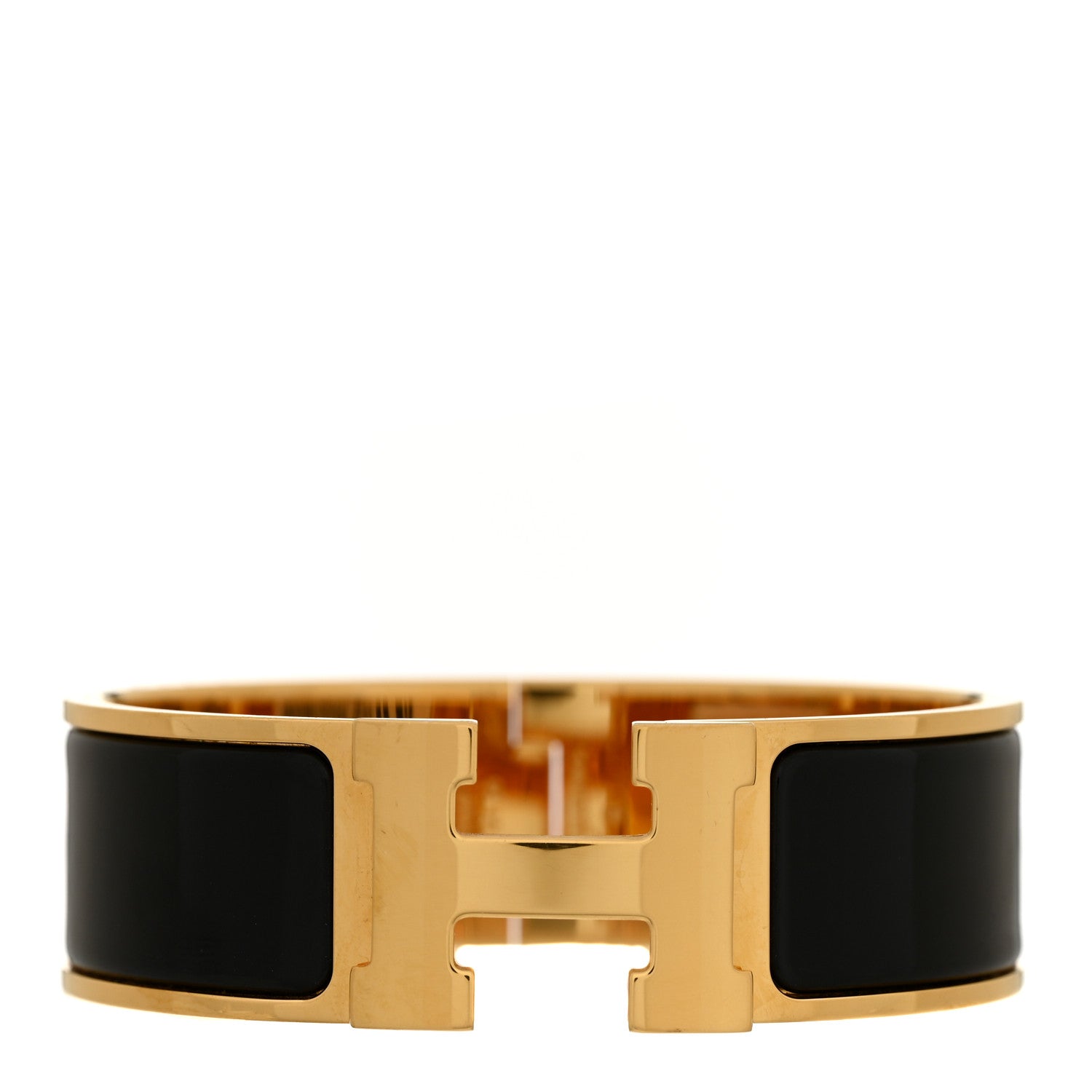 Hermes Enamel Wide Clic Clac H Bracelet PM Black 1 of 5