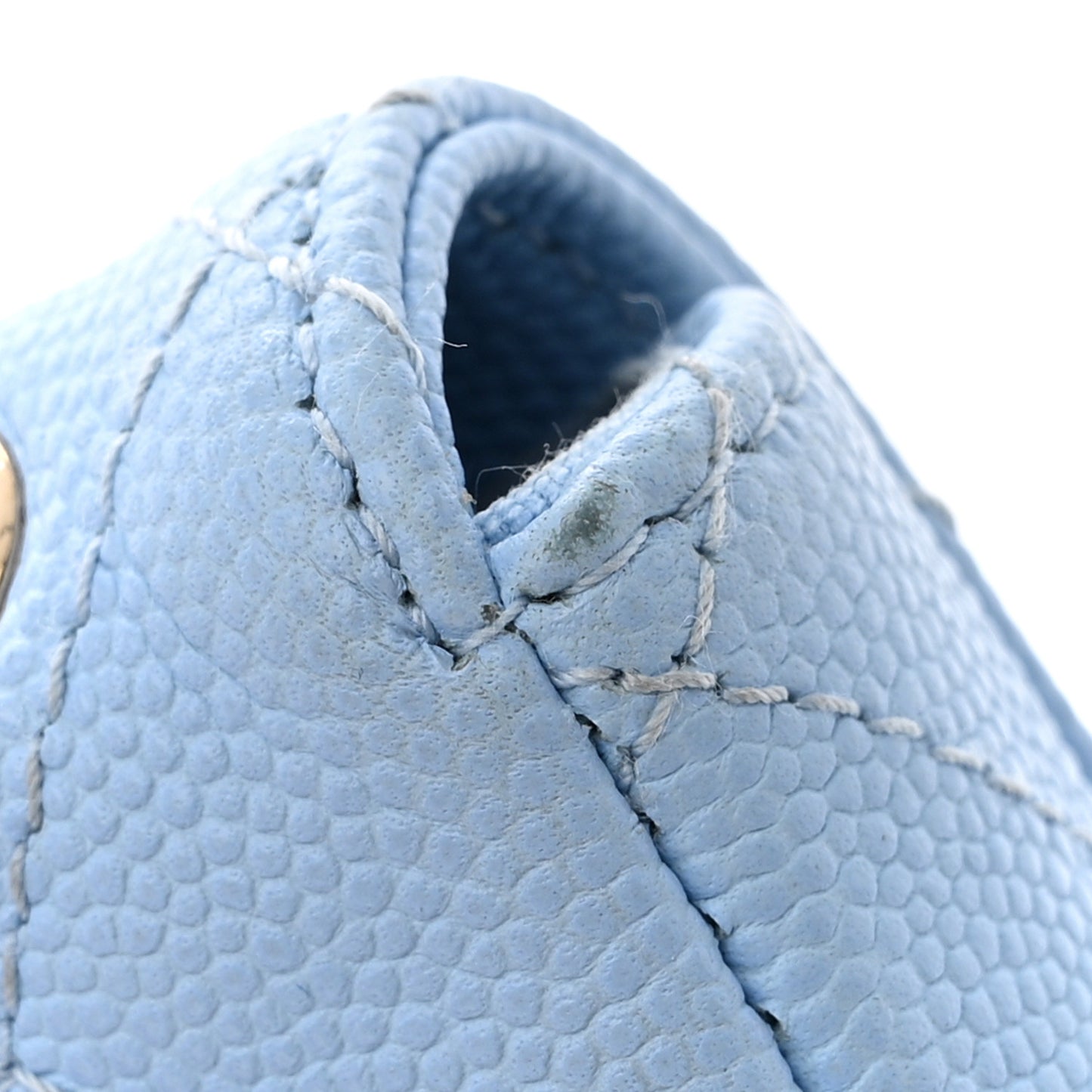 Caviar Quilted Mini Chain Belt Bag Light Blue