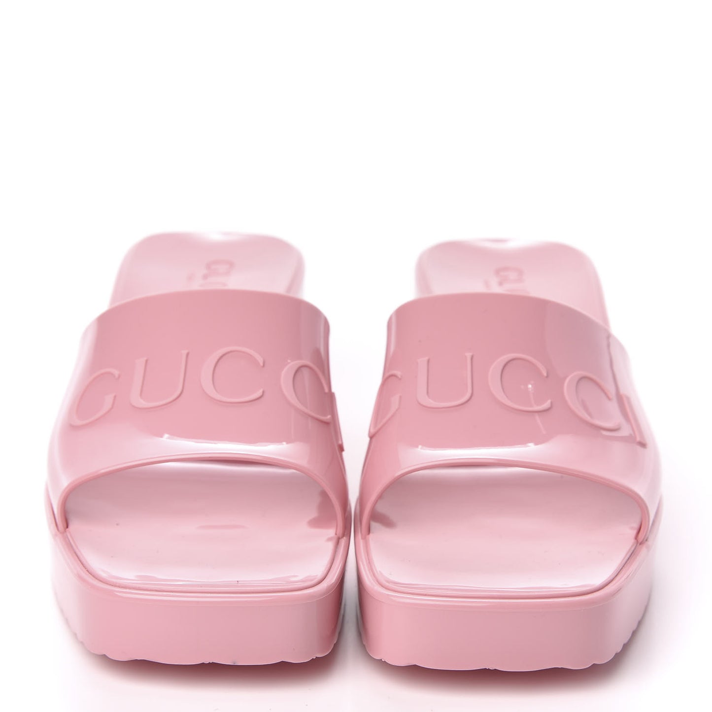 Rubber Gucci Logo Womens Platform 20/60mm Slide Sandals 36 Wild Rose