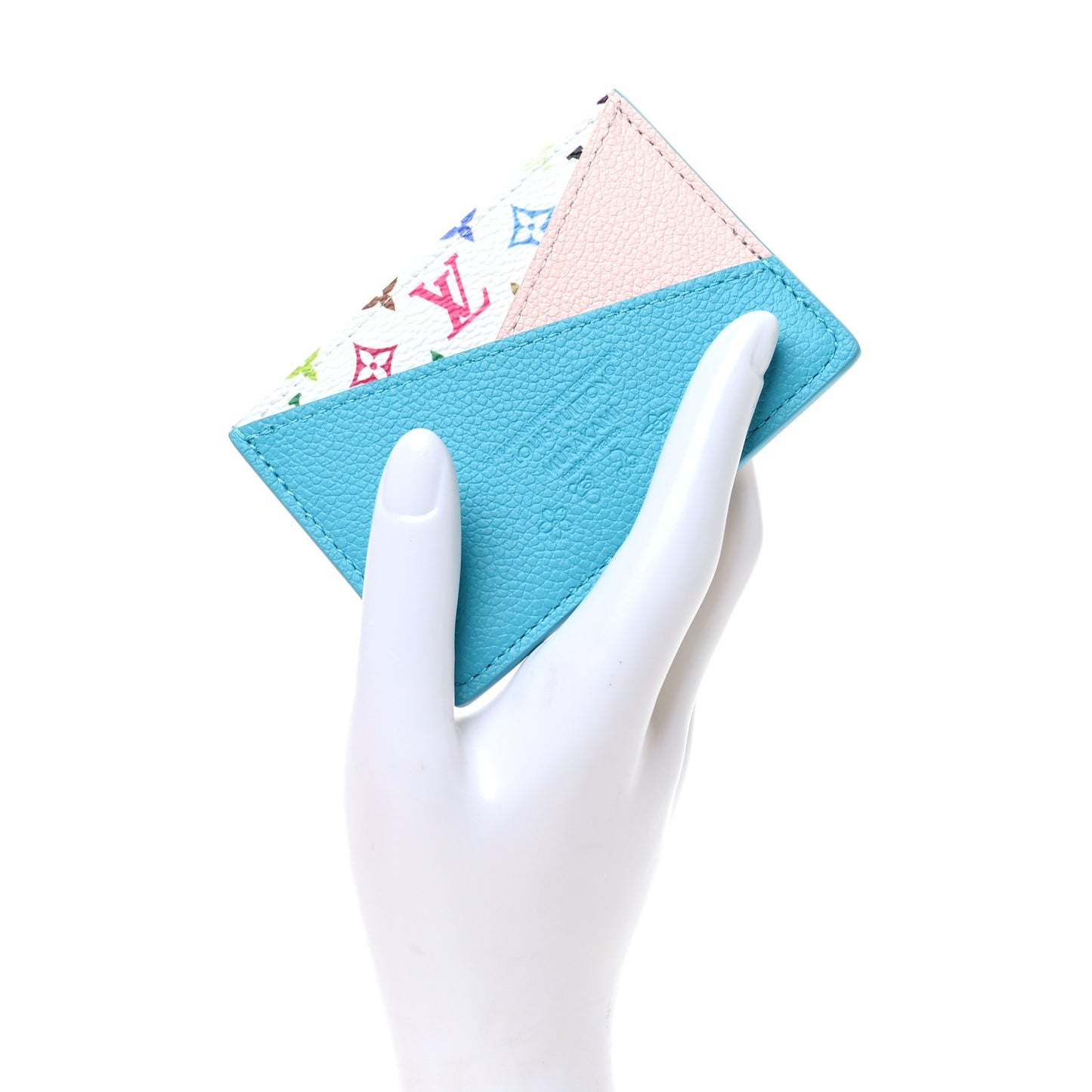 LV X TM Monogram Multicolor Criss-Cross Card Holder Kabira Blue Rose