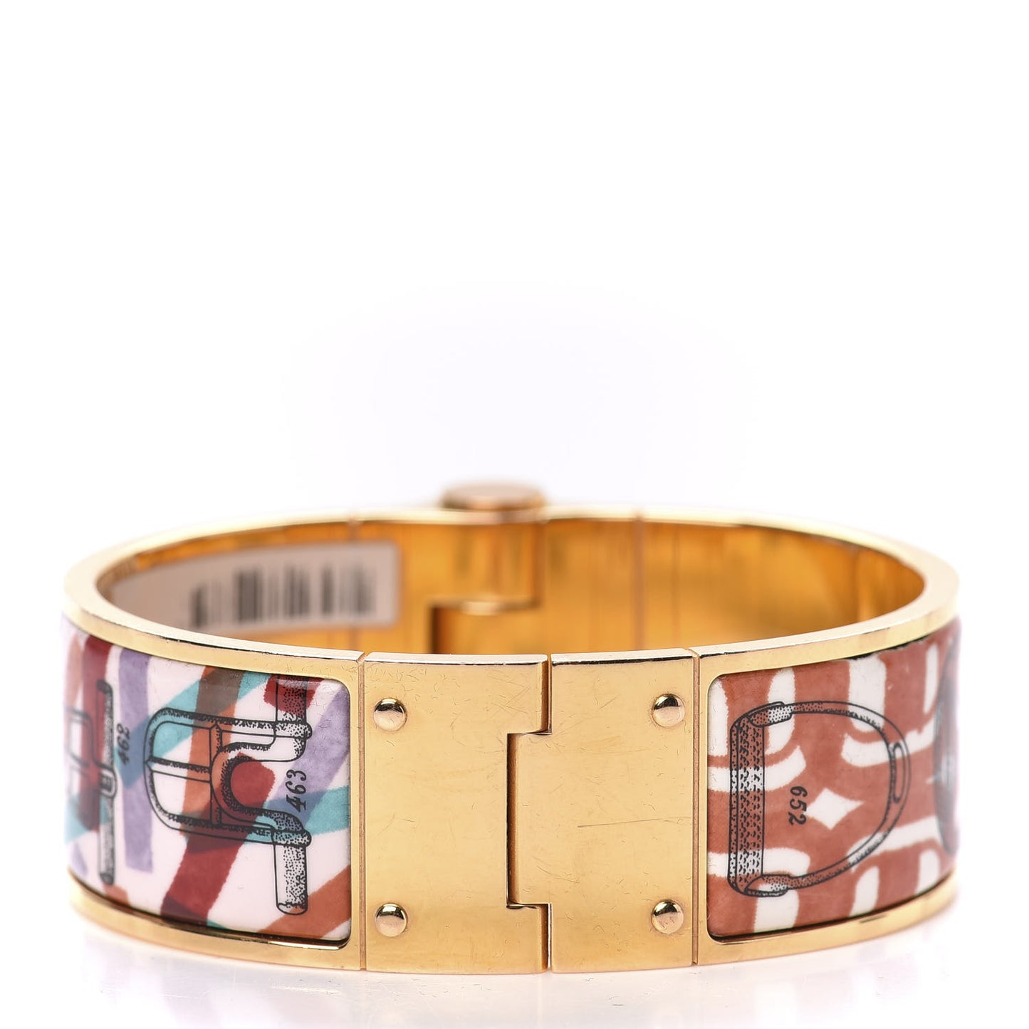 Enamel Printed Wide Manufacture Boucleries Hinged Bracelet S Rose Couture