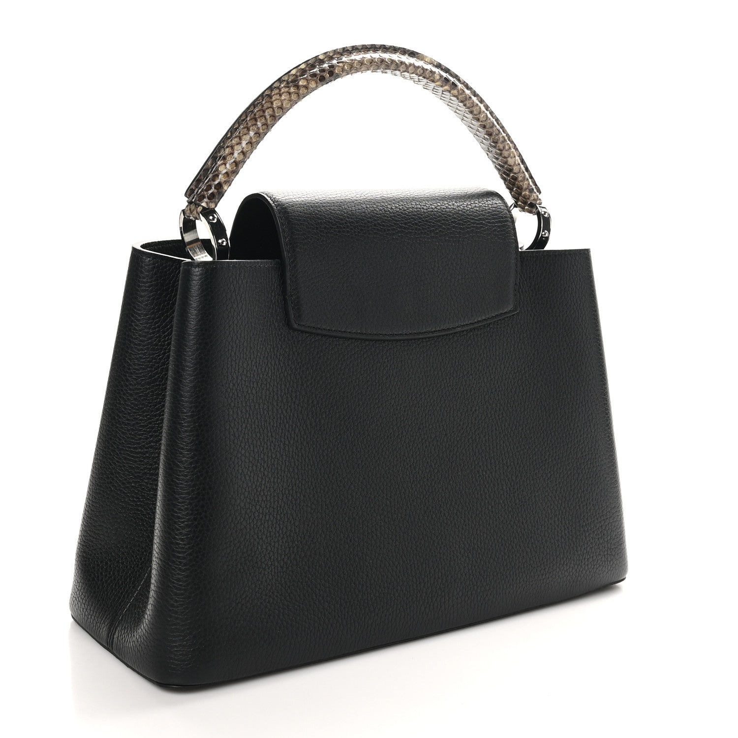 Louis Vuitton Taurillon Snakeskin Capucines MM Black 3 of 9
