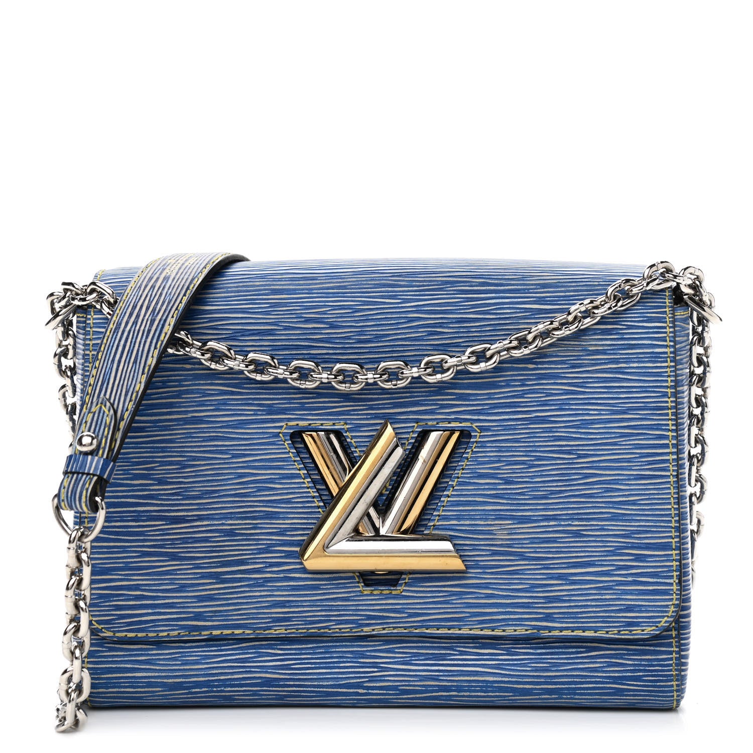 Louis Vuitton Epi Twist Shoulder Bag MM Denim Light 3 of 11