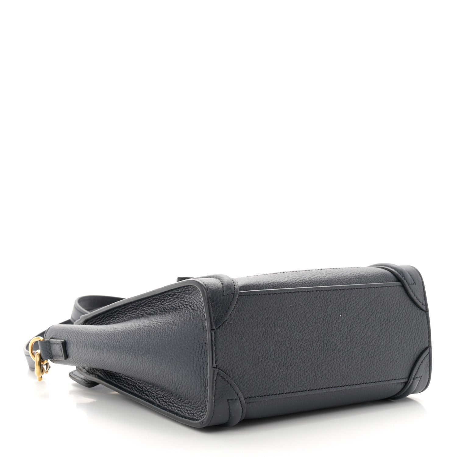 Celine Drummed Calfskin Nano Luggage Navy Blue 4 of 10