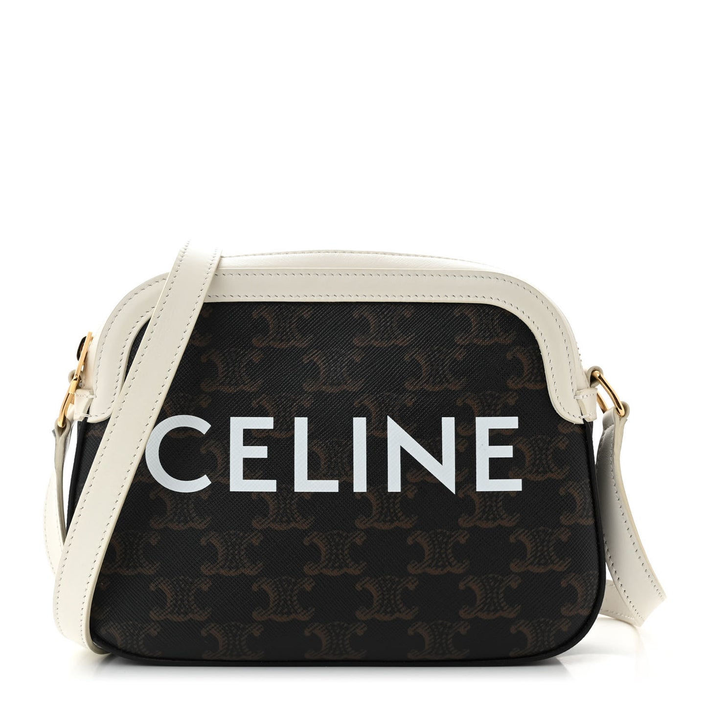 Triomphe Canvas Small Camera Bag White