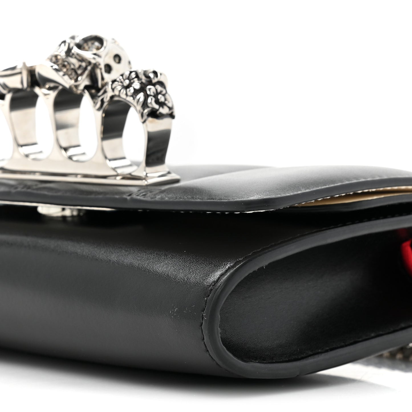 Calfskin Small Slash Bag Black White