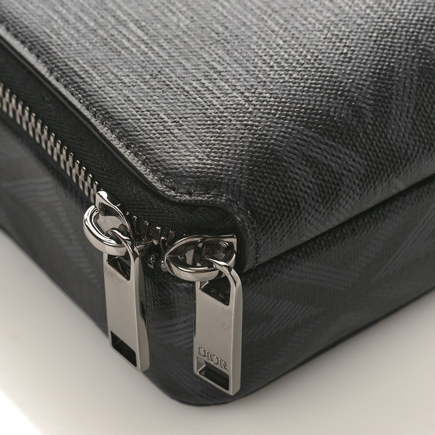 Coated Canvas CD Diamond Messenger Pouch Black