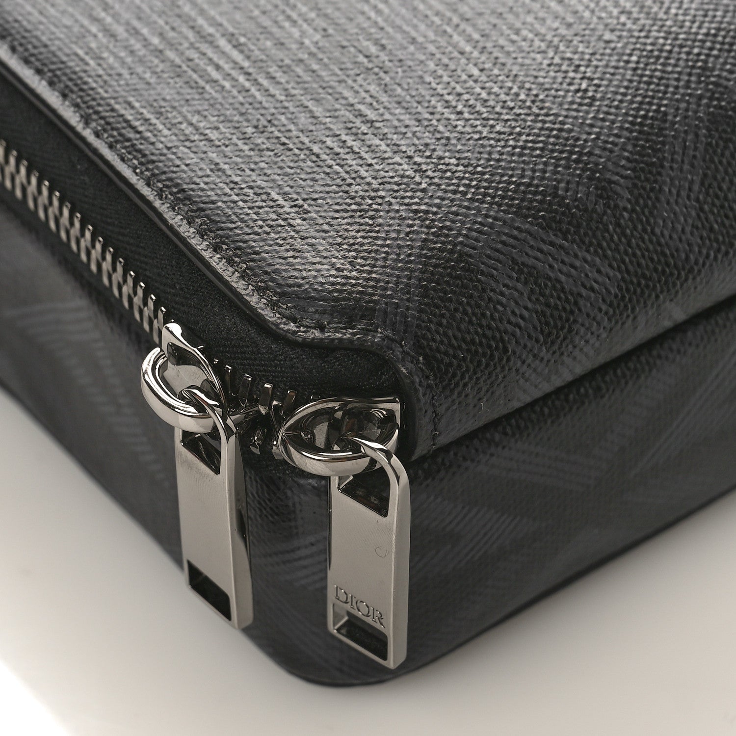 Christian Dior Coated Canvas CD Diamond Messenger Pouch Black 7 of 8