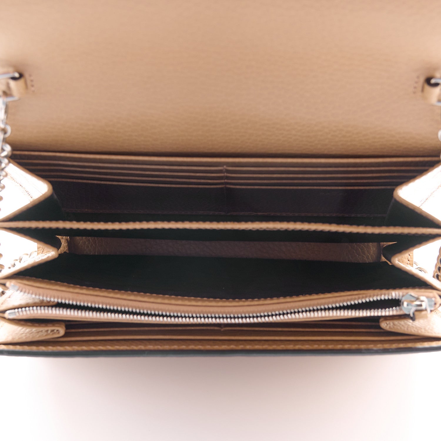 Gucci Dollar Calfskin Crystal Mini Dionysus Chain Wallet Natural Tan Black Diamond 5 of 11